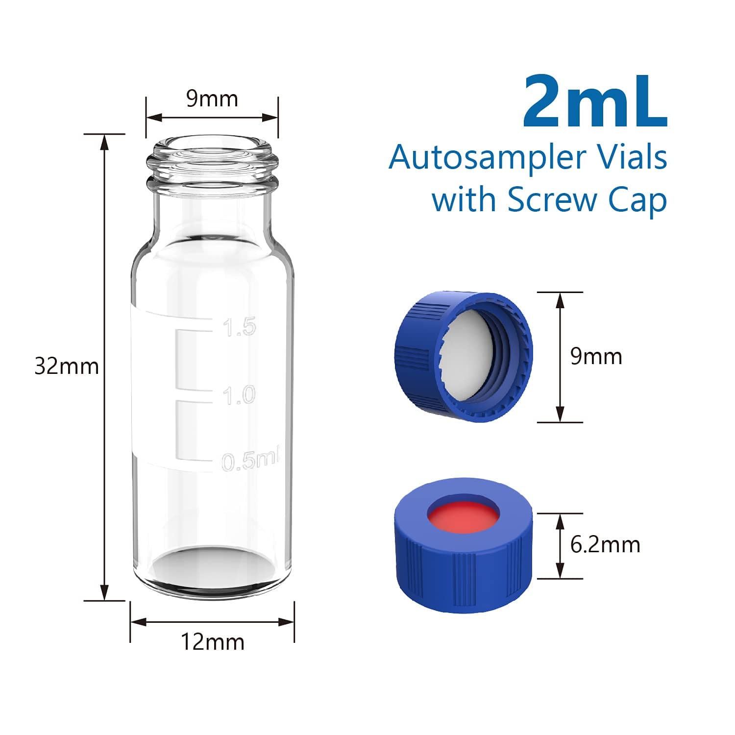 unassembled HPLC sample vials laboratory